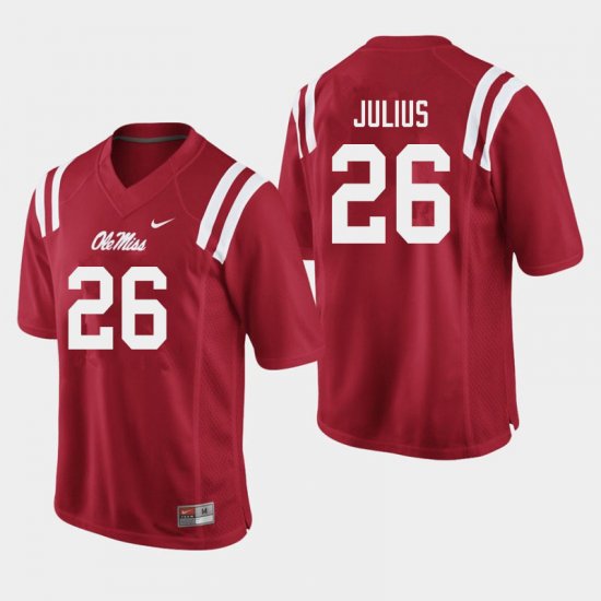 Sale - Red Jalen Julius #26 Ole Miss Rebels Men Alumni High School Football Jersey