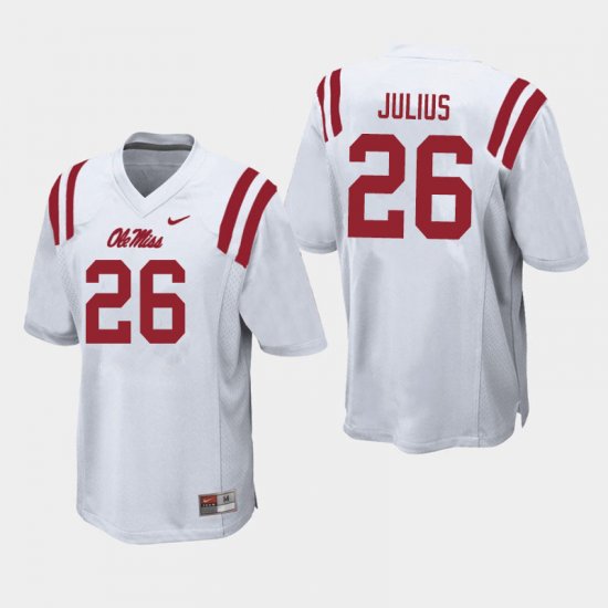 Sale - White Jalen Julius #26 Ole Miss Rebels Men Stitched NCAA Football Jersey