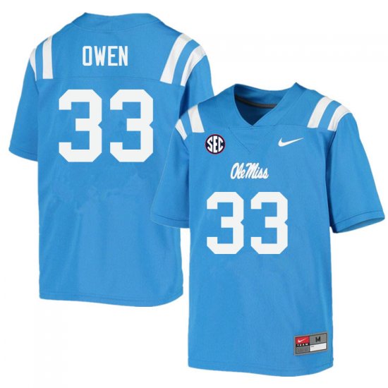 Sale - Power Blue Mac Owen #33 Ole Miss Rebels Men Stitched College Football Jersey