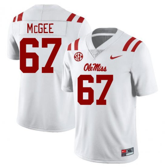 Sale - White Quincy McGee #67 Ole Miss Rebels Men Official College Football Jersey