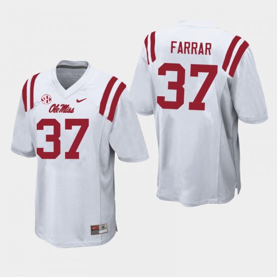 Sale - White Hayden Farrar #37 Ole Miss Rebels Men Stitched High School Football Jersey