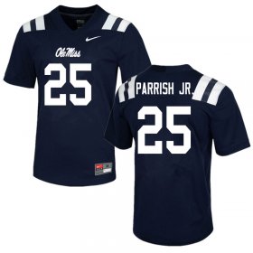 Sale - Navy Henry Parrish Jr. #25 Ole Miss Rebels Men Alumni University Football Jersey