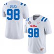 Sale - White Jaden Dicks #98 Ole Miss Rebels 2024 Men Alumni University Football Jersey