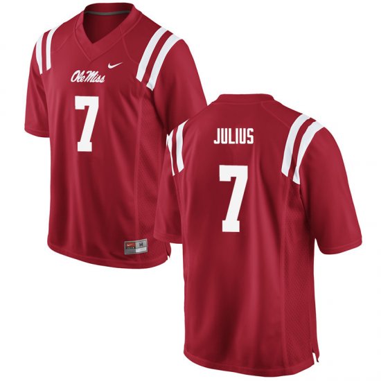 Sale - Red Jalen Julius #7 Ole Miss Rebels Men Alumni University Football Jersey