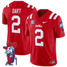 Sale - Red Jaxson Dart #2 Ole Miss Rebels Vapor Limited Men Stitched High School Football Jersey