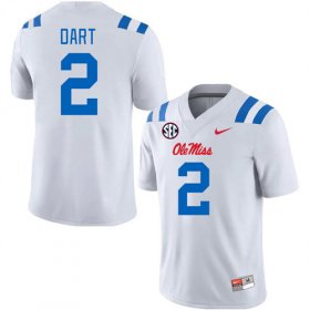 Sale - White Jaxson Dart #2 Ole Miss Rebels 2024 Men Official College Football Jersey