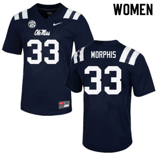 Sale - Navy Austin Morphis #33 Ole Miss Rebels Women Official College Football Jersey