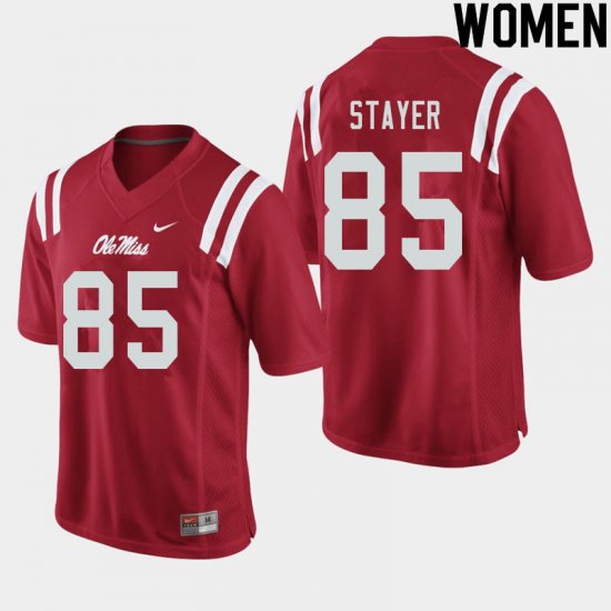 Sale - Red Owen Stayer #85 Ole Miss Rebels Women Stitch High School Football Jersey