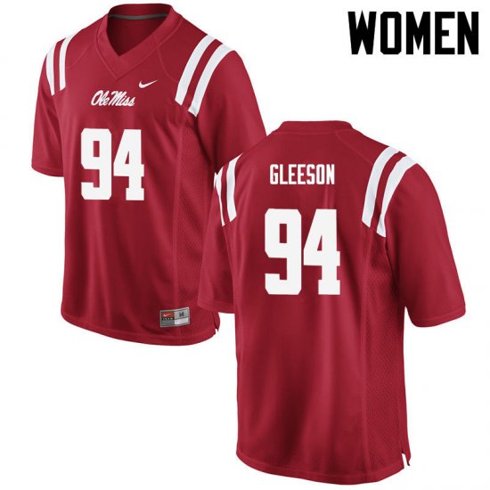 Sale - Red Will Gleeson #94 Ole Miss Rebels Women Alumni NCAA Football Jersey