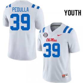 Sale - White Ciaran Pedulla #39 Ole Miss Rebels Youth Official College Jersey